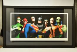 ALEX ROSS (AMERICAN CONTEMPORARY) 'ORIGINAL SEVEN' portraits of Green Lantern, Flash, Superman,