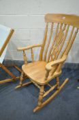 A MODERN BEECH ROCKING CHAIR