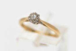 A MID 20TH CENTURY DIAMOND RING, a single round brilliant cut diamond, approximate diamond weight