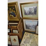 A COLLECTION OF PAINTINGS AND PRINTS ETC, to include an unsigned watercolour / gouache after Vincent