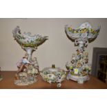 TWO PORCELAIN FIGURAL CENTREPIECES