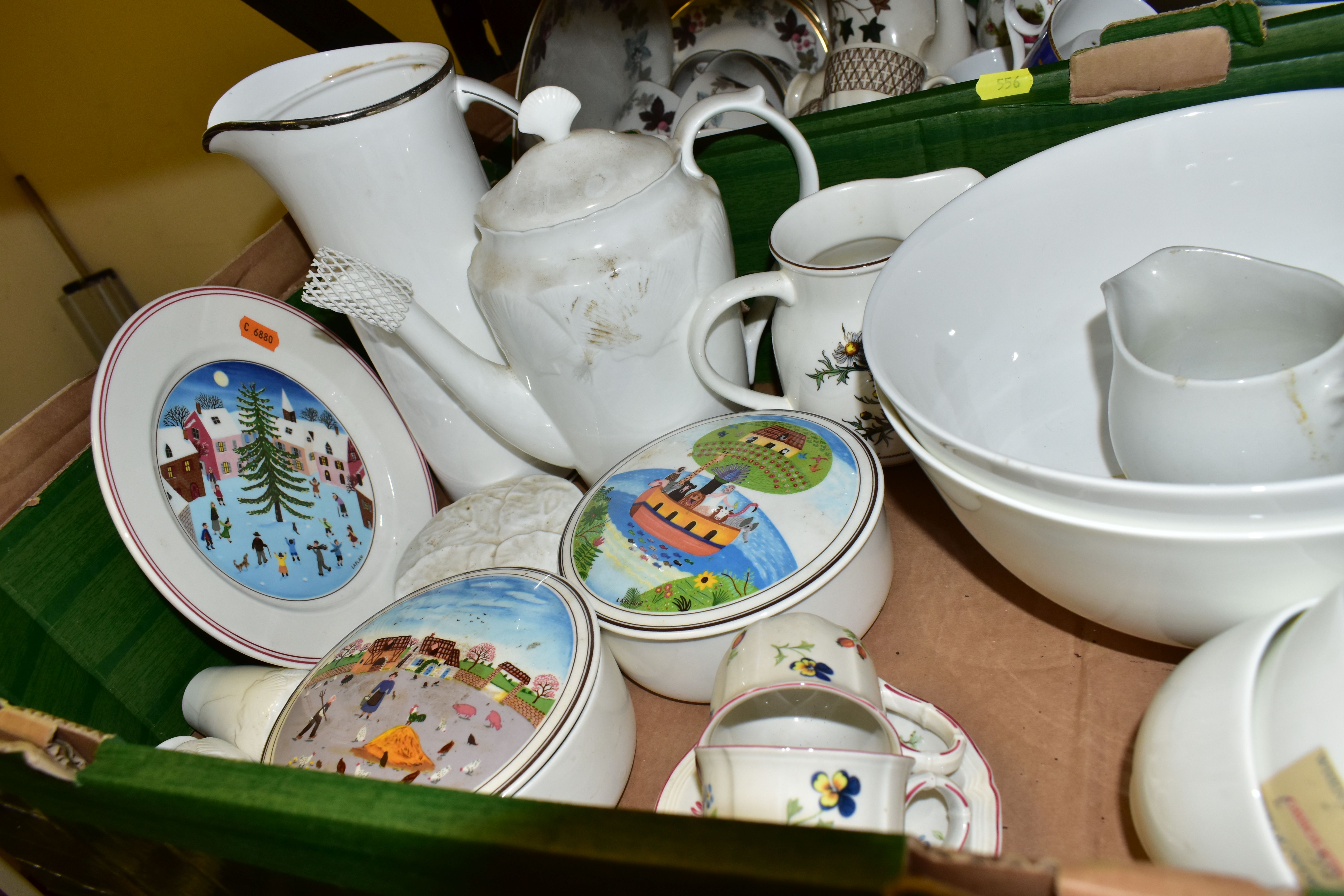 THREE BOXES OF CERAMICS, to include two Villeroy & Boch coffee cups and two saucers, a Coalport ' - Image 2 of 4