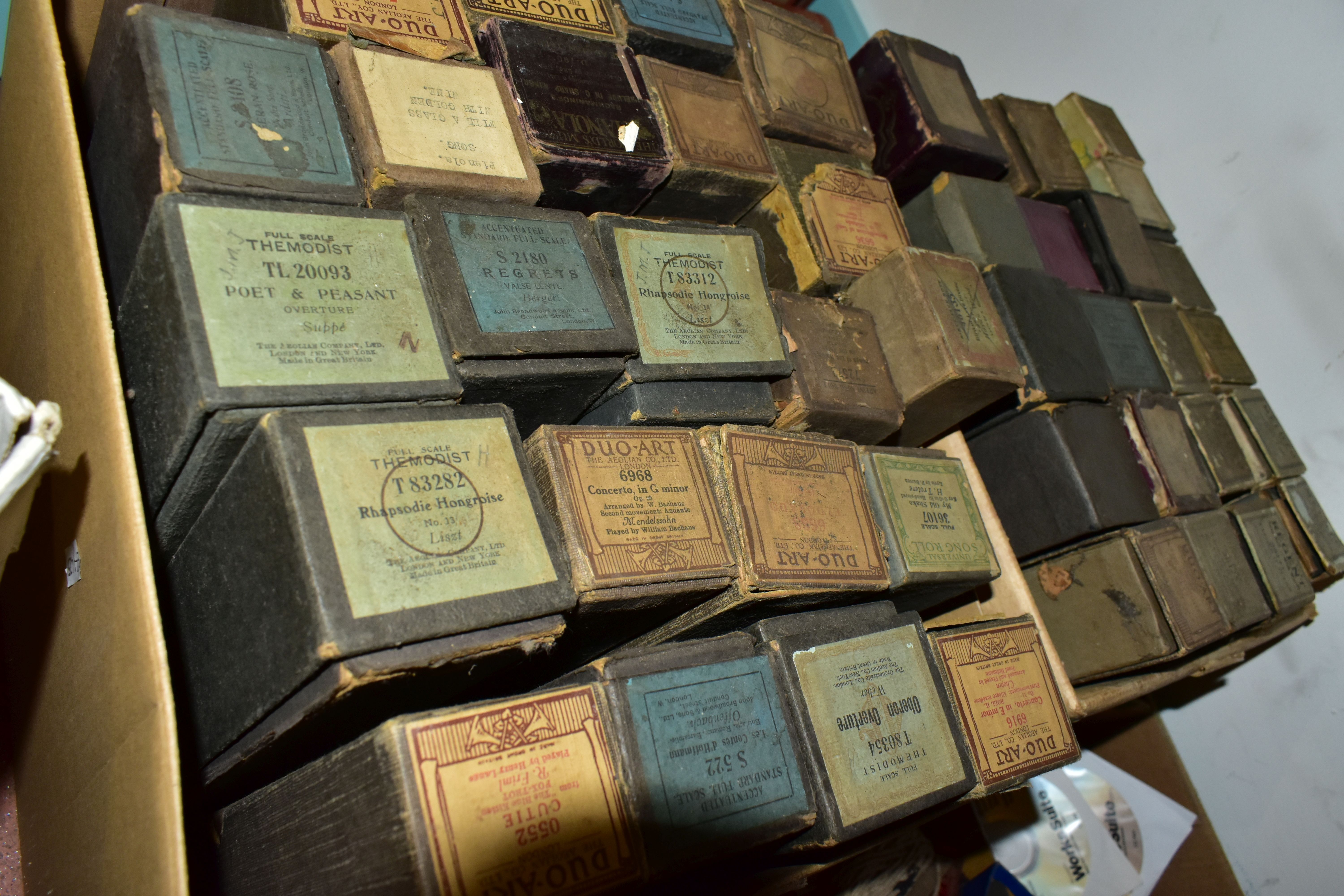 FOUR BOXES OF VICTORIAN PIANOLA SONG MUSIC ROLLS, to include sixty three rolls by various - Image 4 of 9