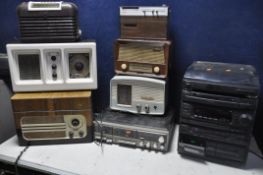 A LARGE COLLECTION OF VINTAGE ADIO EQUIPMENT to include Decca CR-1100 radio, vintage Baird radio,