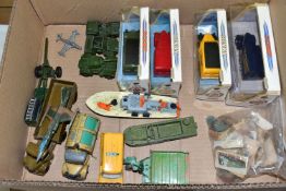 DIECAST MODELS, fifteen DINKY models to include Matchbox models, military vehicles, a Patrol Boat