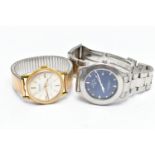 TWO WRISTWATCHES, the first an Avia gents wristwatch, fitted with a stainless steel bracelet and