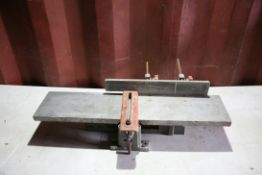 A CAST ALUMINIUM UNBRANDED BENCH JOINTING ATTACHMENT, belt driven, 26in long bed, 6in width cut,