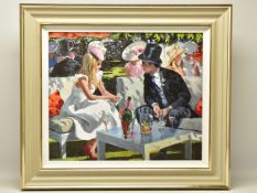 SHERREE VALENTINE DAINES (BRITISH 1959), 'ASCOT GLAMOUR', a signed limited edition print of
