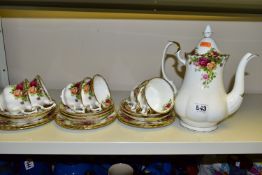 A TWENTY PIECE ROYAL ALBERT OLD COUNTRY ROSES PART COFFEE/TEA SET, comprising a coffee pot, six
