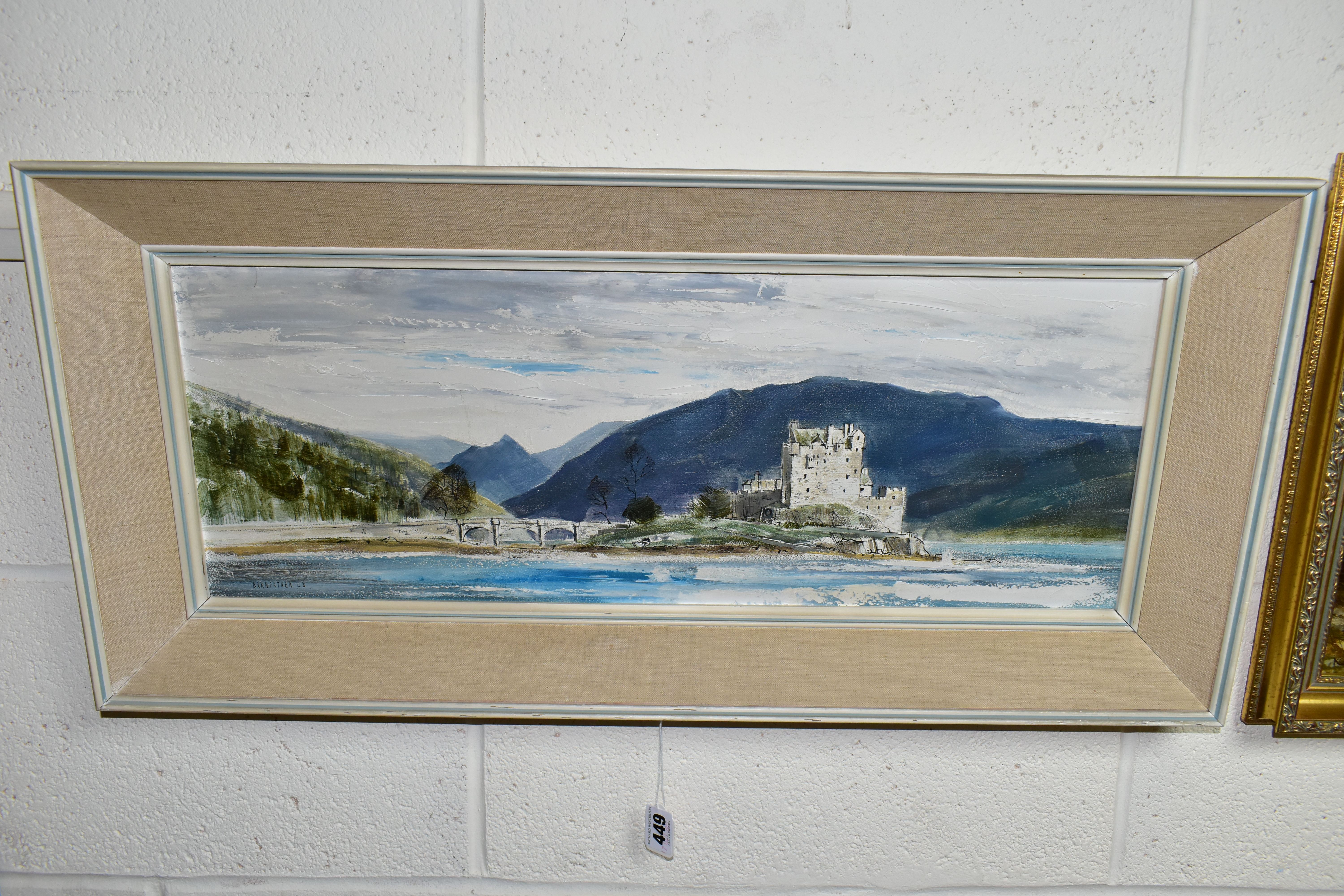 MICHAEL BARNFATHER (BRITISH 1934) 'EILEAN DONAN CASTLE, SCOTLAND', a landscape featuring the