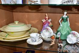A GROUP OF CERAMICS, comprising a Clarice Cliff for Newport Pottery tureen and two meat plates