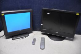 A TECHNIKA LCD15ID-107 15in TV (PAT pass and working) along with a Tevion 1923DT 19in TV no power