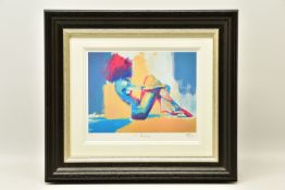 TOBY MULLIGAN (BRITISH 1969) 'IN REPOSE', a signed limited edition print depicting a colourful