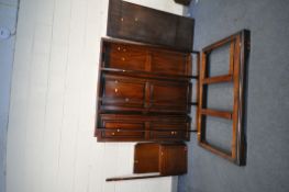 A DISMANTLED MAHOGANY THREE DOOR WARDROBE (condition - no screws, appears to all be present)