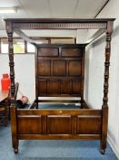 HARRODS BY THE OAK FURNITURE COMPANY, a 5ft oak bedstead, with paneled headboard, footboard and