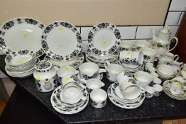 A ROYAL DOULTON 'LARCHMONT' PATTERN COFFEE SET TOGETHER WITH A MIDWINTER 'COUNTRY GARDEN' PATTERN