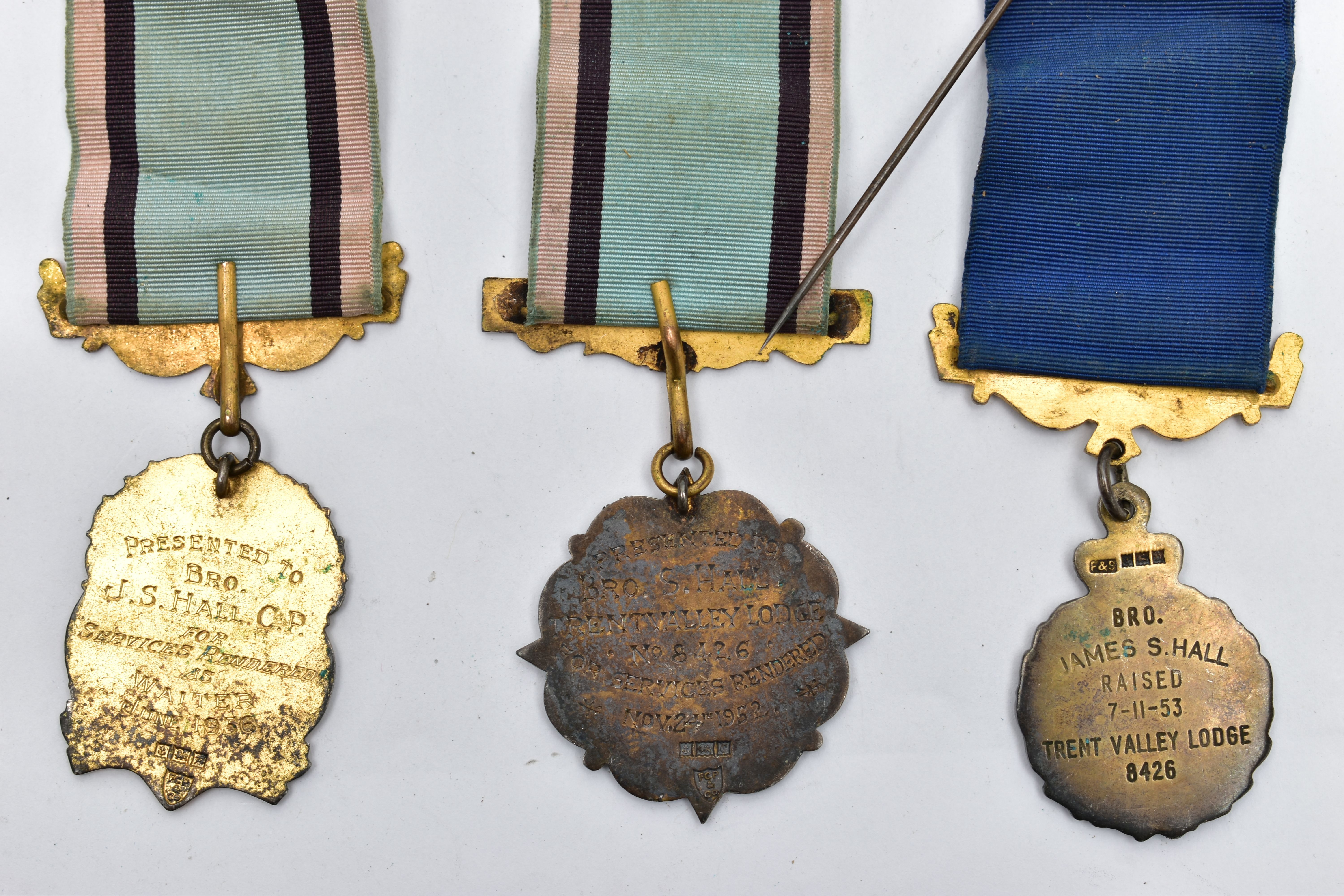 FIVE ASSORTED SILVER MASONIC MEDALS, to include three silver medals, hallmarked 'F C Parry & Co' - Image 6 of 6