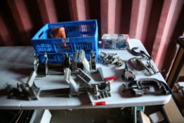 A SERIOUS OF CLAMPS AND VICES including a Record Purpose Vice, a No 412 machine vice, No 9 and No3 G