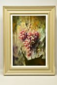 JOSE MANUEL REYES (SPANISH 1963) ' UVAS ROJAS II', a still life study of a bunch of red grapes,