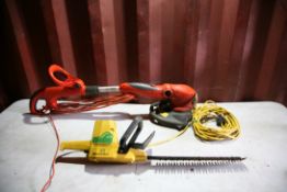 A FLYMO POWER TRIM STRIMMER and a McCulloch Ascot electric hedge trimmer (untested)