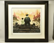 MACKENZIE THORPE (BRITISH 1956) 'ALL OUR YESTERDAYS' two figures fishing, signed limited edition