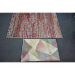 A RECTANGULAR CASA COLLECTION RUG, length 170cm x width 120cm, and a smaller rug (good condition) (