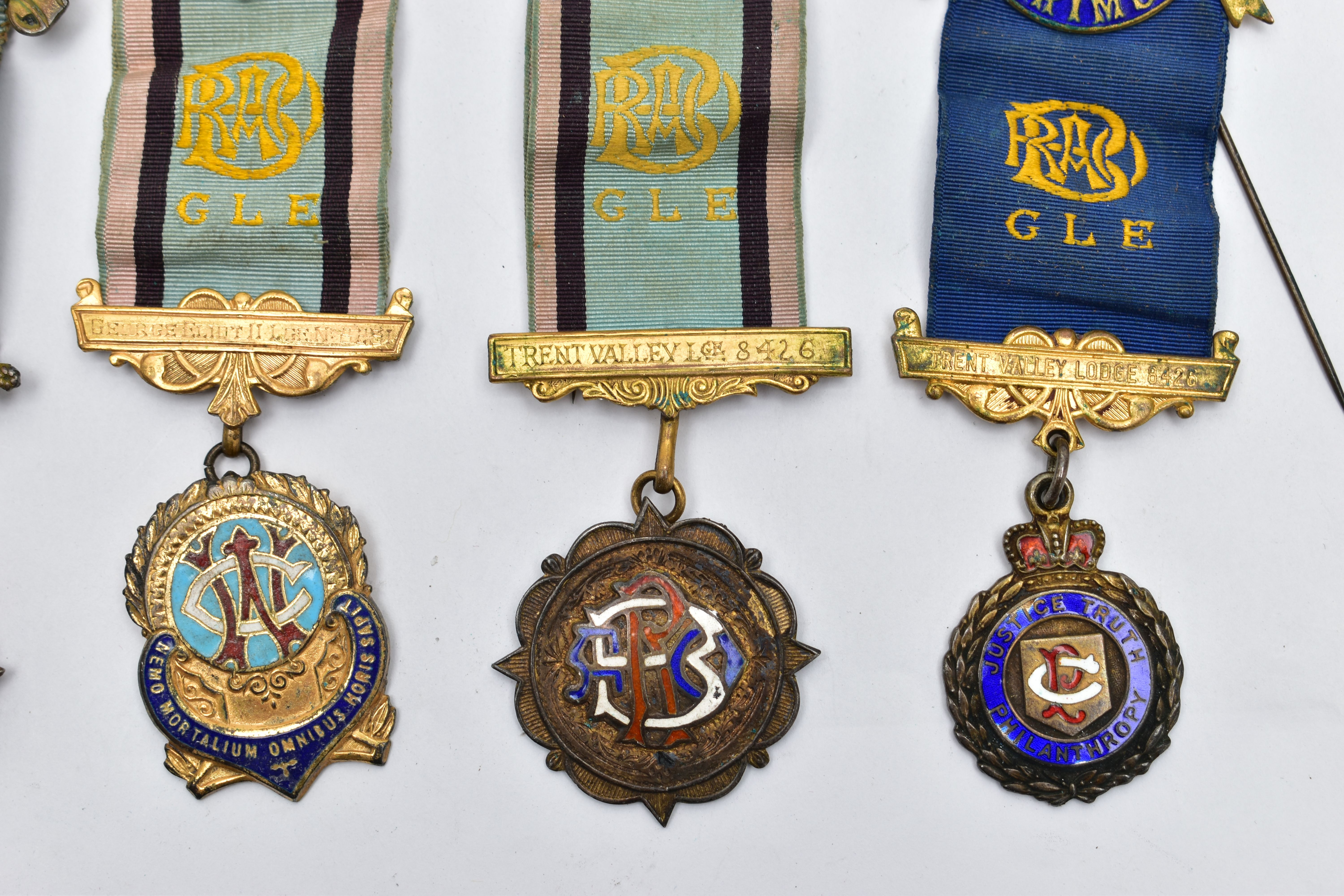 FIVE ASSORTED SILVER MASONIC MEDALS, to include three silver medals, hallmarked 'F C Parry & Co' - Image 3 of 6