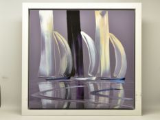 DUNCAN MACGREGOR DMAC (BRITISH 1961) 'STILL WATERS' a signed limited edition print of yachts 116/