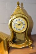 A ZENITH GILT CASED BRACKET CLOCK WITH MATCHING BRACKET, the gilt dial with enamel Roman numerals,