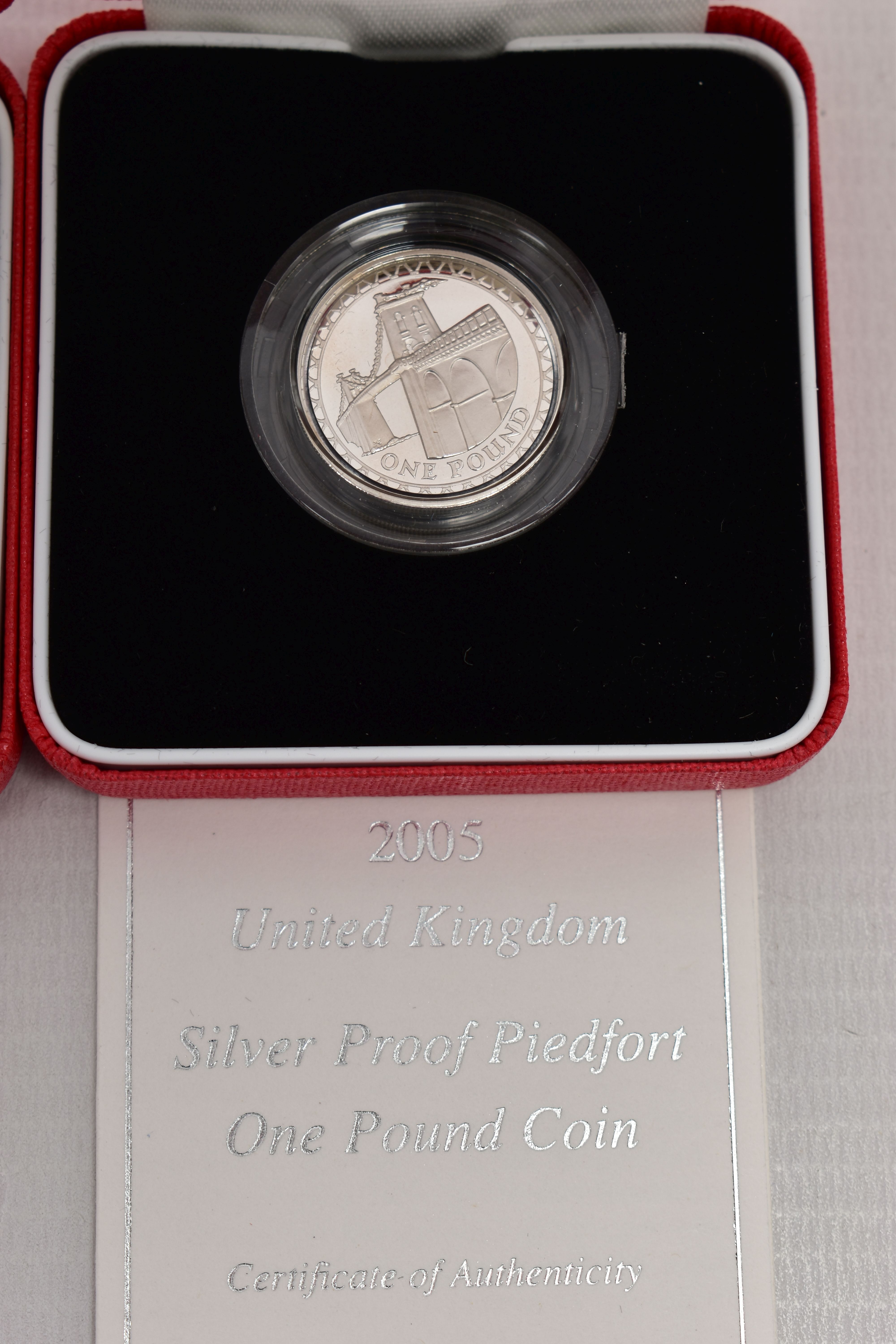 ROYAL MINT SILVER PIEDFORT PROOF ONE POUND COINS, 1999,2003,2005 all boxed with certificates - Image 3 of 3