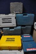 A COLLECTION OF DRILL CASES brands to include Makita, Atlas Copco and Bosch (13 cases)