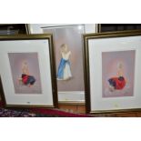 KAY BOYCE (BRITISH CONTEMPORARY) THREE SIGNED LIMITED EDITION PRINTS DEPICTING FEMALE FIGURES,