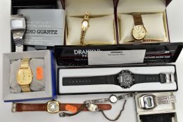 A SELECTION OF WRISTWATCHES, to inclue a ladies boxed 'Rotary', a gents boxed 'Rotary' wristwatch, a