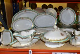 A LATE NINETEENTH CENTURY FRENCH PORCELAIN MONOGRAMMED DINNER AND DESSERT SERVICE, monogrammed