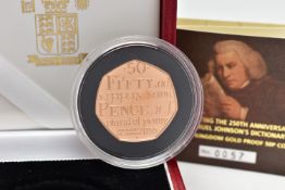 A ROYAL MINT 2005 UNITED KINGDOM GOLD PROOF 50P COIN, celebrating the 250th anniversary of Samuel