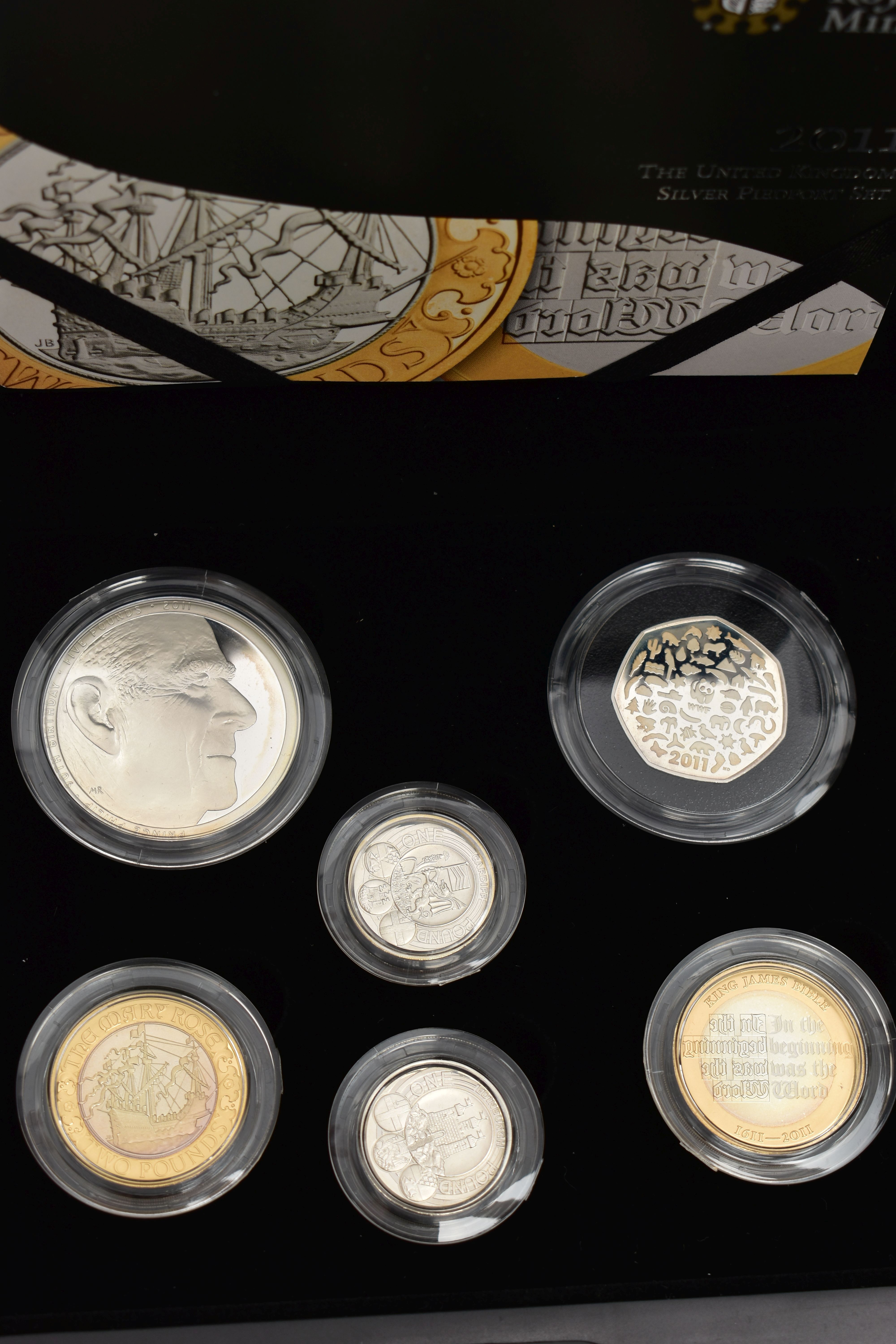 ROYAL MINT ELIZABETH II 2010, 2011, UK SILVER PROOF PIEDFORT COLLECTIONS, 2010 set is a £5 con - Image 4 of 5