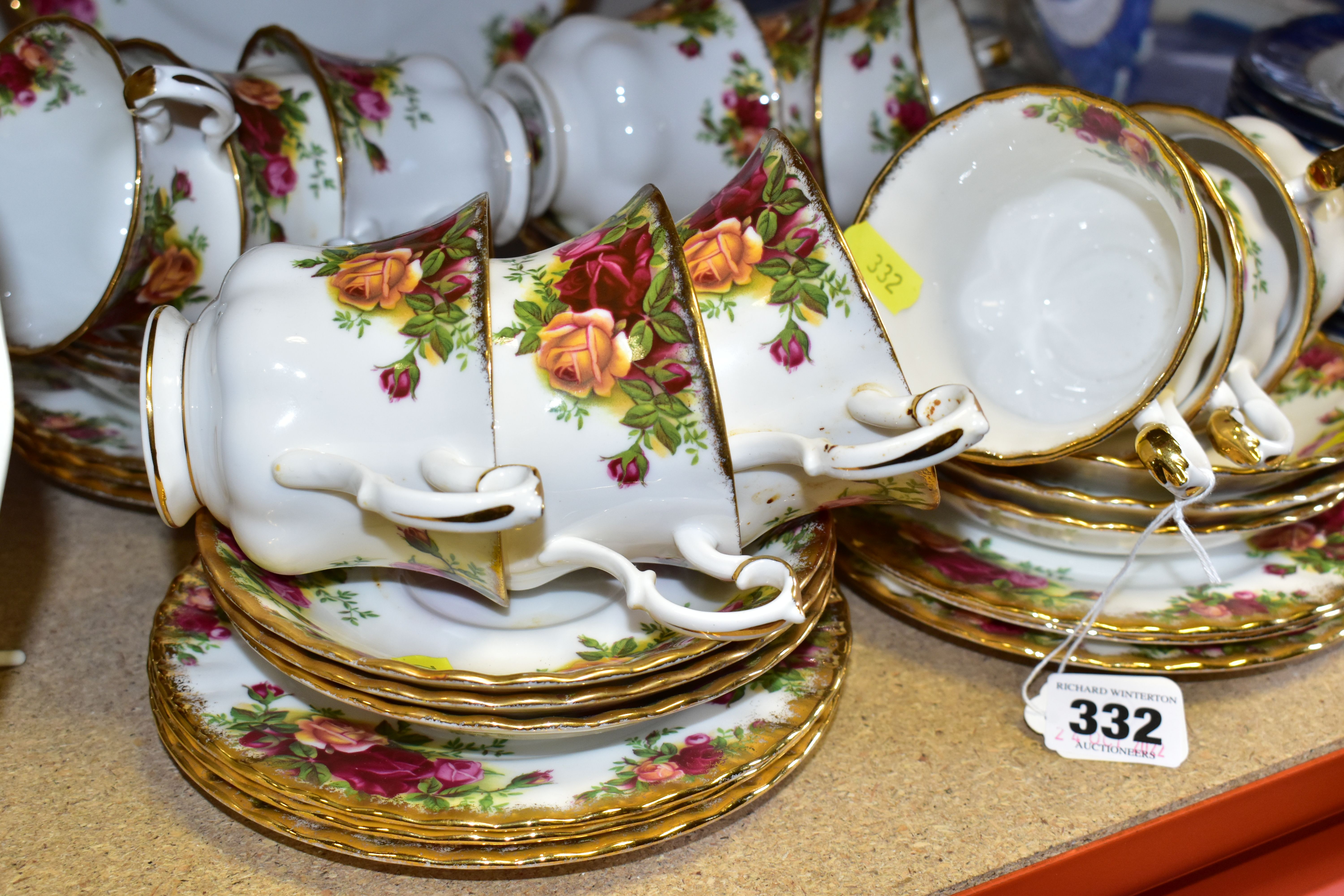 A GROUP OF ROYAL ALBERT 'OLD COUNTRY ROSES' TEAWARES, comprising four dinner plates, twelve cups, - Image 2 of 4