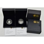 ROYAL MINT 2008 PAIR OF PIEDFORT SILVER PROOF BOXED COINS, HRH Prince of Wales Birthday £5