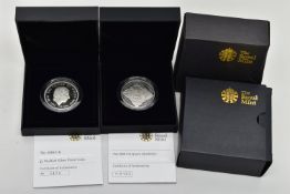 ROYAL MINT 2008 PAIR OF PIEDFORT SILVER PROOF BOXED COINS, HRH Prince of Wales Birthday £5