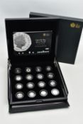 THE UK 50P SILVER PROOF COLLECTION OF 16 SILVER PROOF FIFTY PENCE COINS, all dated 2009 struck to