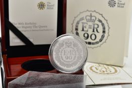 A ROYAL MINT UNITED KINGDOM HER MAJESTY QUEEN ELIZABETH II PLATINUM PIEDFORT PROOF 90th BIRTHDAY (