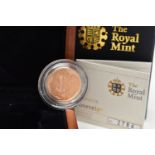 A ROYAL MINT 2012 UNITED KINGDOM PROOF SOVEREIGN COIN,New Reverse Design by Paul Day for the