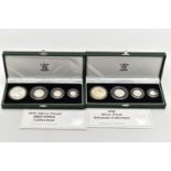 A ROYAL MINT BRITANNIA 1997 AND 1998 SILVER PROOF COLLECTIONS OF COINS, £2, £1, 50P, and 20p