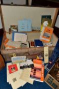 A VINTAGE AUSTIN REED SUITCASE CONTAINING CRUISE SHIP AND TRAVEL EPHEMERA, to include P & O