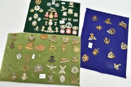 MILITARY CAP BADGES, three pads of Badges seventy nine in number, some staybright post WW2 also