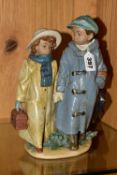 A LLADRO GRES FIGURE GROUP, titled Away to School no 2242, sculptor Antonio Ramos, issued 1993 -