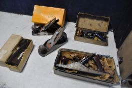 A COLLECTION OF WOODWORKING PLANES to include a Woden W78 plane, two Stanley Bailey No 4 1/2 planes,