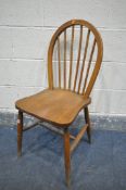 A SINGLE ERCOL ELM AND BEECH KITCHEN CHAIR