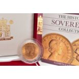 A ROYAL MINT 'THE HISTORIC SOVEREIGN COLLECTION, ELIZABETH II, GILLICK HEAD' COIN, dated 1966, 22.