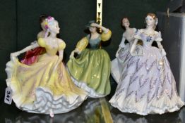 FIVE ROYAL DOULTON AND ROYAL WORCESTER FIGURINES, comprising Royal Doulton Ninette HN2379,